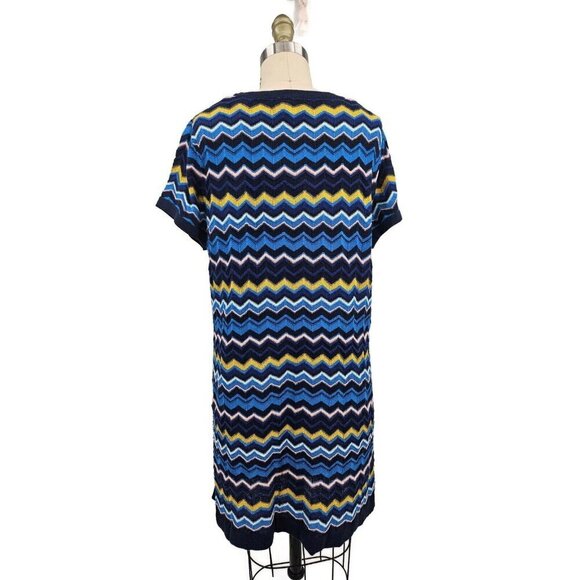 NWOT Missoni for Target Short Knit Dress Womens XL Navy Yellow Chevron - Picture 4 of 7